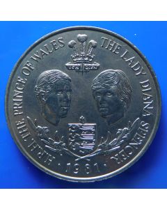 Guernsey 	 25 Pence	1981	 Wedding