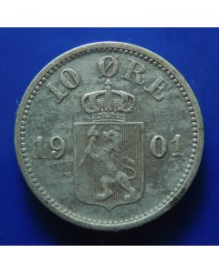 Norway 	 10 Øre	1901	 - Silver – Oscar II