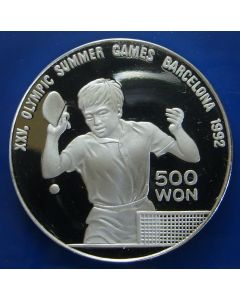 Korea  	 500 Won	1990	 Table tennis Silver / Proof