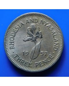 Rhodesia & Nyasaland  3 Pence1957 km#3 Schön# 3