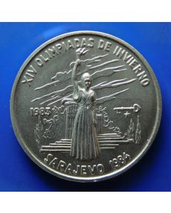Cuba Peso 1983 SARAJEVO 1984 Olympus Goddess holding torch