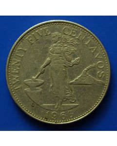 Philippines  25 Centavos1966 km# 189.2