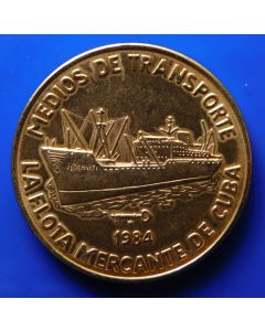 Carib.C.	Gold-Plated  Peso	1984	 The Cuban merchant navy  Freighter
