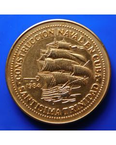 Carib.C.	Gold-Plated  Peso	1984	 Santisima Trinidad
