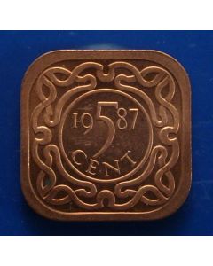 Suriname 5 Cents1987km# 12.1b Schön# 19