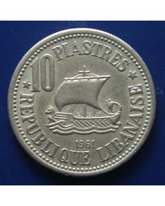 Lebanon 10 Piastres1961km# 24    Schön# 26