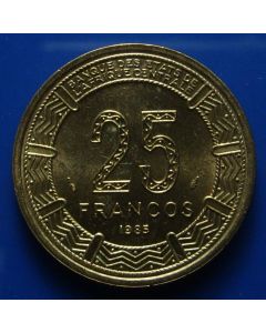 Equatorial Guinea 25 Francos1985km# 60   Schön# 62