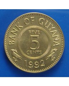Guyana  5 Cents1992 km# 32 Schön# 2