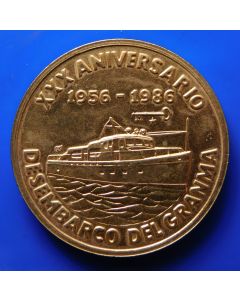 Carib.C.	Gold-Plated  Peso	1986	 30th Ann. Voyage of the Gramma