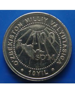 Uzbekistan 100 Som2004km# 17   Schön# 53   unc- 