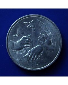 San Marino 	 Lira	1976	 Hands and flags symbolize the pluralism of ideas and beliefs