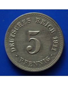 German  Empire 5 Pfenning1911A km# 11