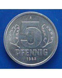 Germany Democratic Republic  5 Pfennig1983 km# 9.2 