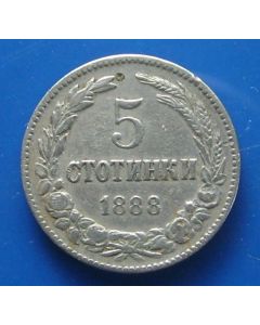 Bulgaria 5 Stotinki 1888km# 9