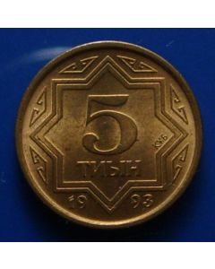 Kazakhstan  5 Tyin1993 - Clad Brass