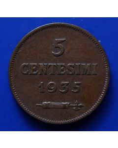 San Marino  5 centesimi1935 km# 12 