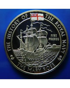 Alderney 	5 Pounds	2003	 The Mary Rose – Silver / Proof