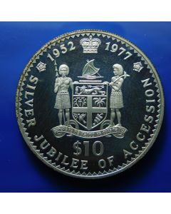 Fiji Islands 	 10 Dollars	1977	 Silver Jubilee of Accession -* Silver