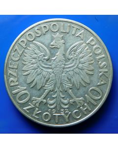 Poland  10 Zlotych1932Y# 22   Schön# 21