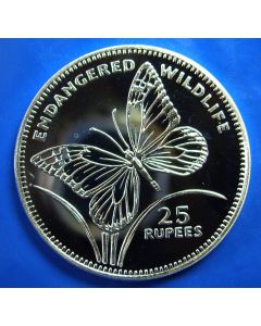 Seychelles 	 25 Rupees	1994	 Butterfly - Silver / Proof
