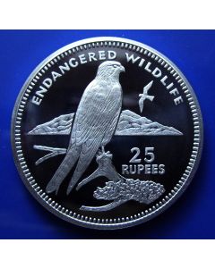Seychelles 	 25 Rupees	1995	 Kestrel - Proof / Silver