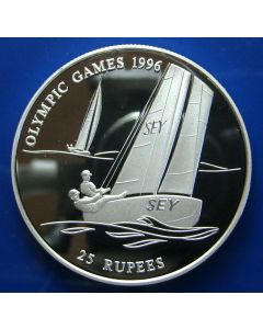 Seychelles 	 25 Rupees	1995	 Figures Sailing - Silver / Proof