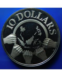 Singapore 	 10 Dollars	1977	 ASEAN 10th Ann. Silver / Proof