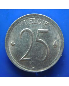 Belgium 	 25 Centimes	1966	    Belgie  – Baudewijn I (Dutch Text)