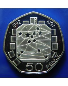 Great Britain  50 Pence 1992	 Silver – Proof,British Presidency of European  Councel of Ministers