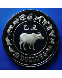 Singapore 	 10 Dollars	1985	 Silver / Proof - Year of the Ox