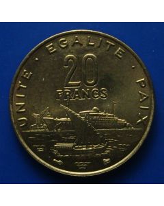 Djibouti km# 24   Schön# 5  20 Francs1999