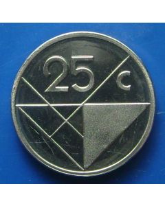 Aruba 	 25 Cents	2001	 unc - National arms