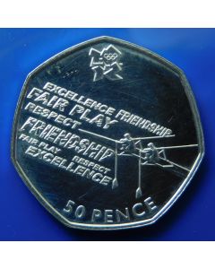 Great Britain  50 Pence  2011	 Rowing – Silver