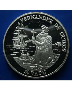 Vanuatu 	 50 Vatu	1994	 - De Bougainville - Silver / Proof