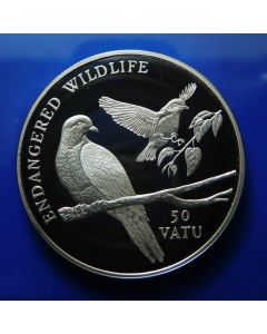Vanuatu 	 50 Vatu	1992	 - Earth Pigeons - Proof / Silver