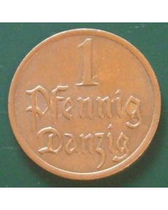 Danzig Pfennig1937km# 140    Schön# 3