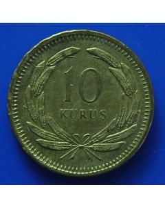 Turkey 	 km# 888    Schön# 400	 10 Kurus	1951