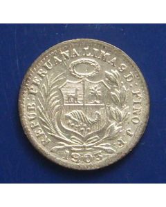 Peru  ½ Dinero 1903/897 km# 206.2