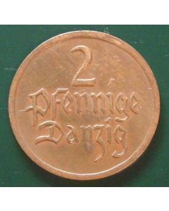 Danzig 2 Pfennig1926km# 141   Schön# 4