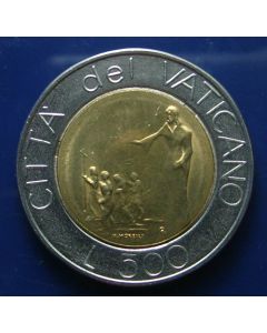 Vatican City  500 Lire1991 km# 233 