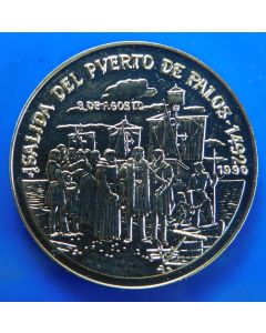 Carib.C.	 Peso	1990	 Departure from the port of Palos, Havana Mint