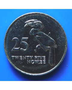 Zambia 	25 Ngwee	1992	 - UNC - Crowned Hornbill