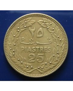 Lebanon 25 Piastres1968km# 27.1   Schön# 30a