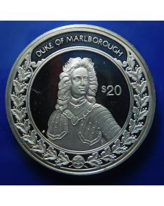 Liberia  20 Dollars 1997  Duke of Marlborough - Silver / Proof