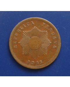 Peru  2 Centavos 1945km# 212.2