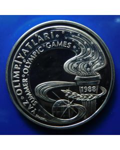 Turkey 	10000 Lira	1988	 - Olympics Torch - Silver / BU