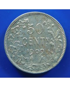 Belgium 	 50 Centimes	1909	  Leopold II –  Der Belgen ,  Silver