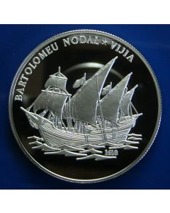 Liberia  10 Dollars 1999  Viljia - Ship from Bartolemeu Nodal - Silver / Proof