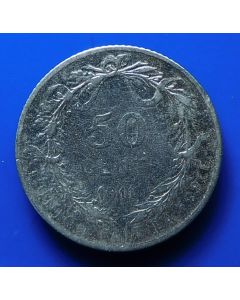 Belgium 	 50 Centimes	1911	Albert I (French text) Silver – km# 70