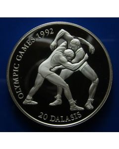 Gambia 	20 Dalasis	1993	 Wrestlers - Silver / Proof